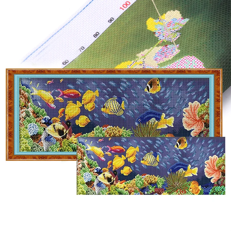 Spring Brand The Underwater World - Printed Cross Stitch 11CT 90*40CM