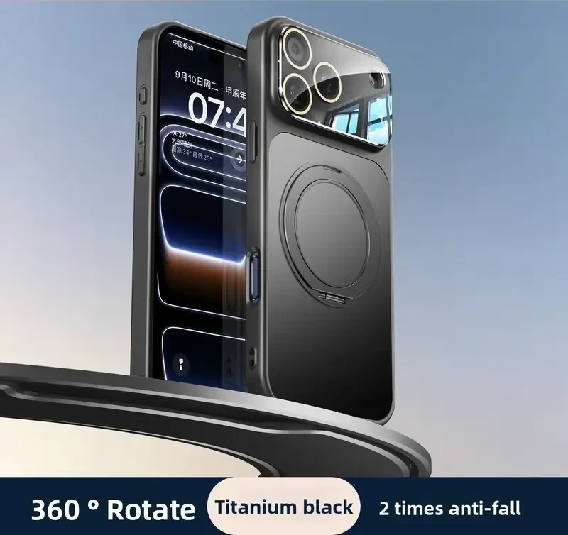 Compatible with Apple iPhone 17 Pro Max phone case, new lens full-coverage drop protection, 17 Pro magnetic protective case, 17pm with stand, PR0 premium matte finish.