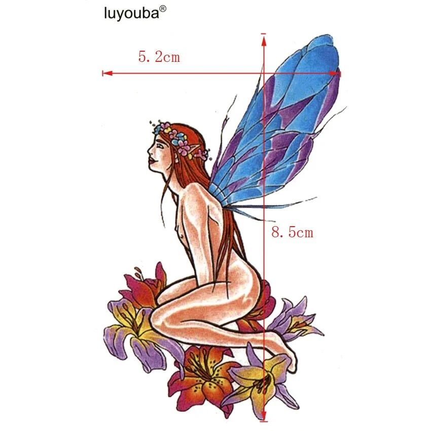 Flower Fairy waterproof temporary tattoos men maquiagem body feminino gold tattoo stickers tatuaje temporal tatoos beauty tatto