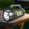 Rechargeable Solar High Power Searchlight Big Flashlight Waterproof for Outdoor