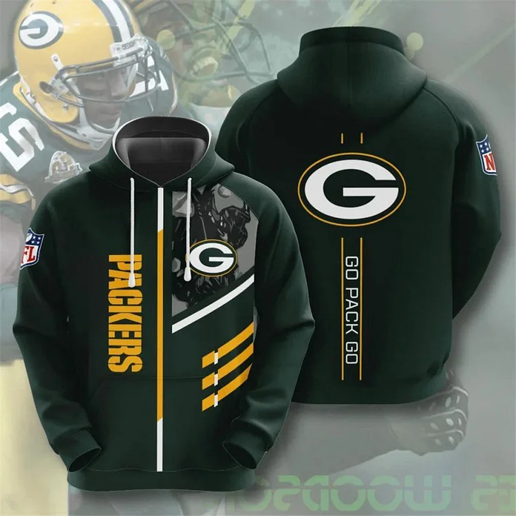 Green Bay Packers 3D Printed Hooded Pocket Pullover Hoodie