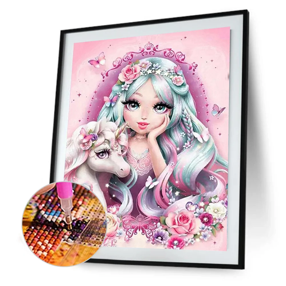 Full Square Diamond Painting 30*40cm - Unicorn Girl