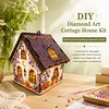 DIY 3D Diamond Painting Wooden Puzzle, Jigsaw Puzzle Diamond Art Holiday Party Xmas Decorations Hanging Kits