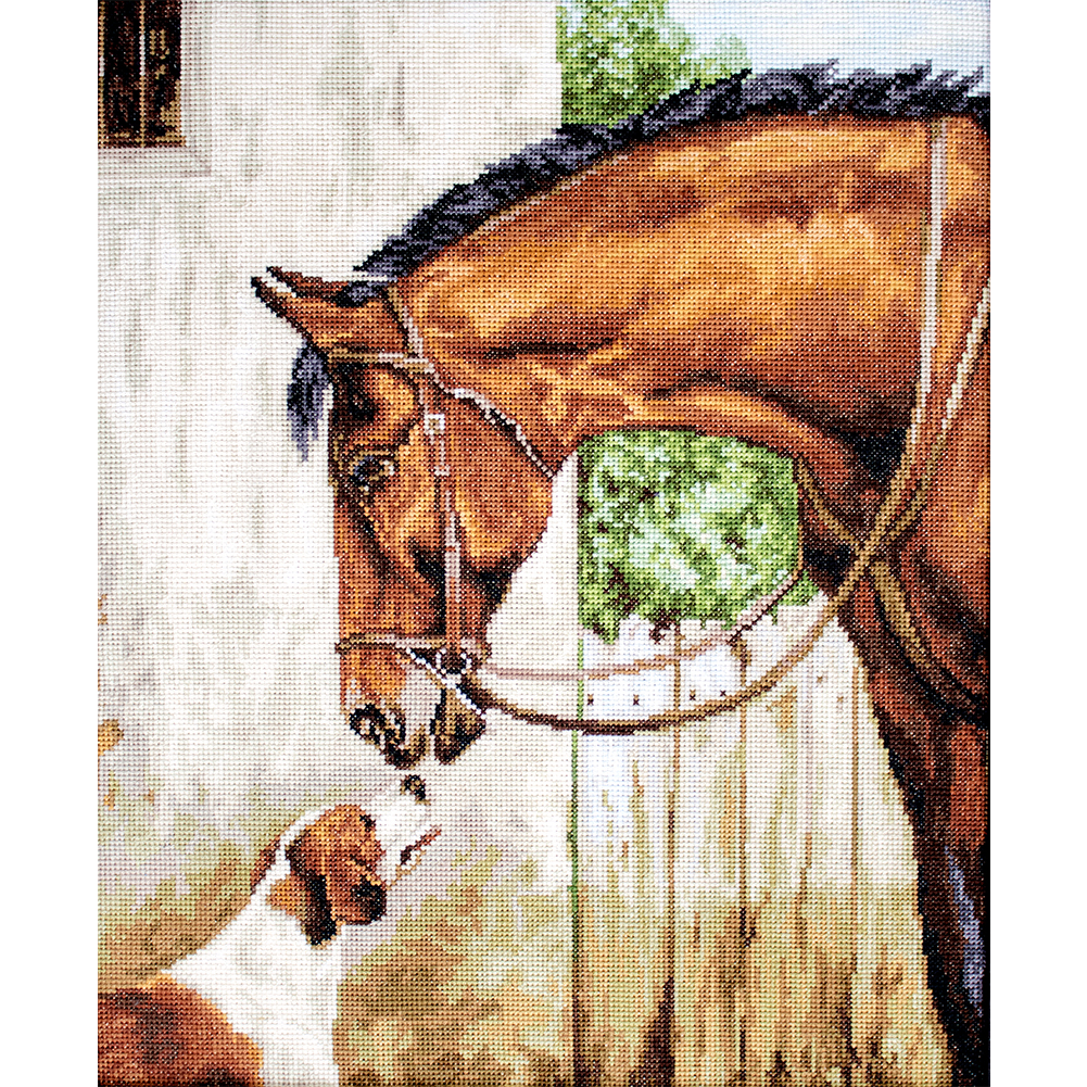 

Horse - 11CT Stamped Cross Stitch - 40*50CM, 501 Original