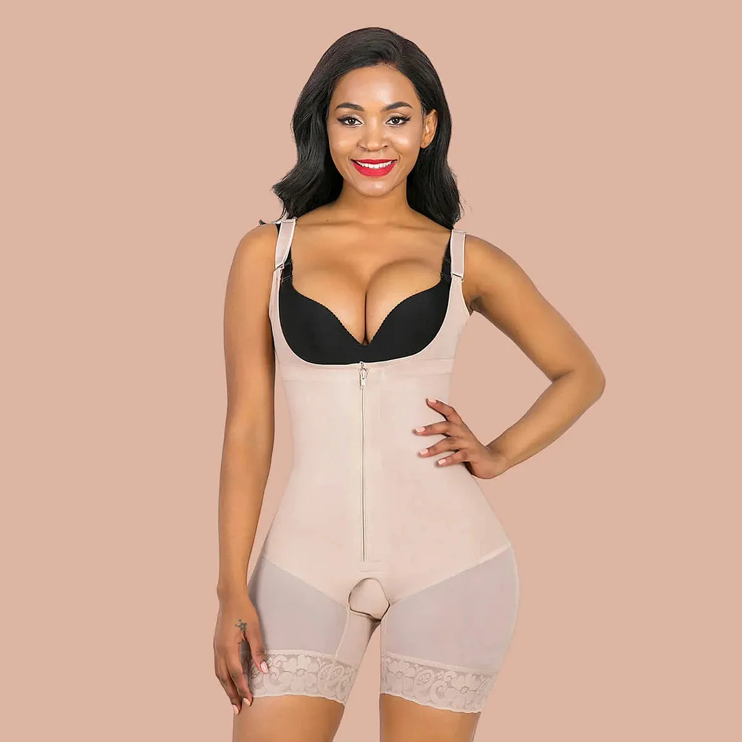  Tummy Control Shapewear Bodysuit With Zipper