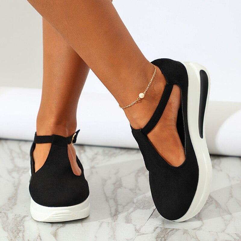 Flat Shoes 2021 New Round Toe Ladies Platform Sandals Casual Shoes Cute Female Vulcanized Shoes Outdoor Shoes Wear-resistant