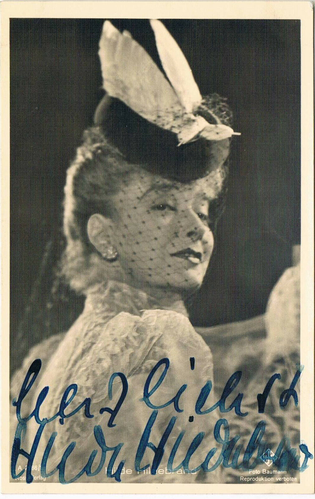 Hilde Hildebrand 1897-1976 autograph signed postcard Photo Poster painting 3.5x5.5 German actres