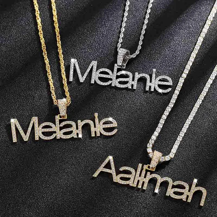 Iced Arial Name Chain