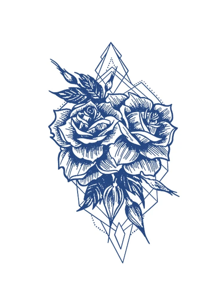 KT101-150 Semi-permanent herbal juice tattoo sticker flower arm clavicle non-reflective simulation tattoo large picture flower