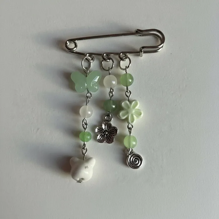 Safety Pin Charms Brooch