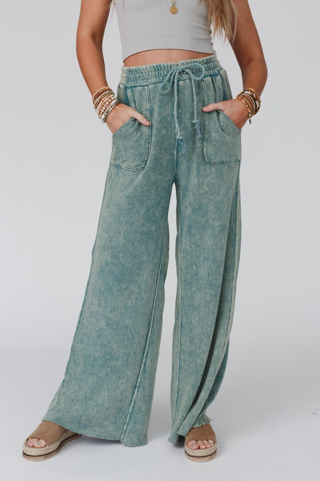 Relaxing Robin Wide Leg Pant - New Teal