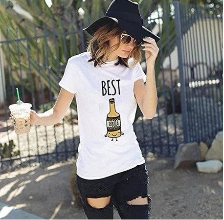 Beer and Glass Sisters O Neck T-shirt