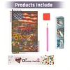 Diamond Painting -DIY Round Drill Independence Day Landscape(60*40CM)