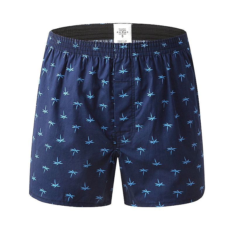 Coasfe Men's flat shorts with pineapple lemon print cotton breathable and comfortable men's underwear, home clothes, pajamas and underw