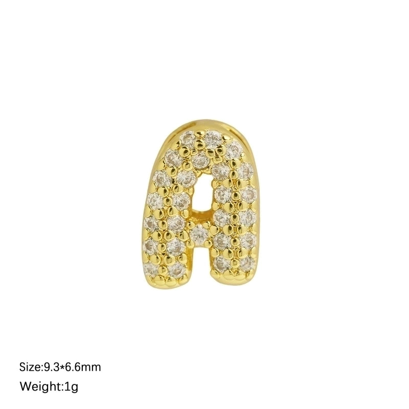 1 Piece Copper Zircon Letter Jewelry Accessories Pendant Chain