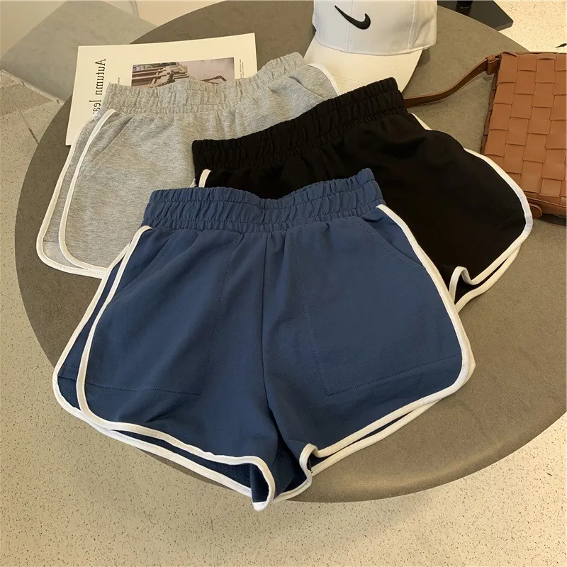 Brownm Brownm Side Striped Sports Shorts Female A-Word White Side Show Thin Loose Running Home Leisure Versatile Hot Pants Summer