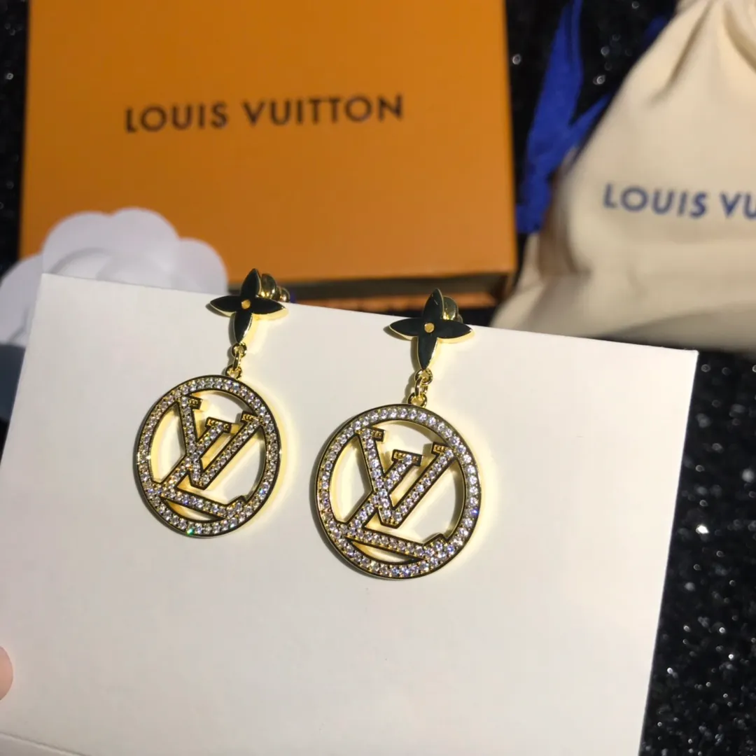 Louis Vuitton Letter Round Dangle Earrings