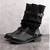 Women's Martin Boots knitted PU Stitching Boots