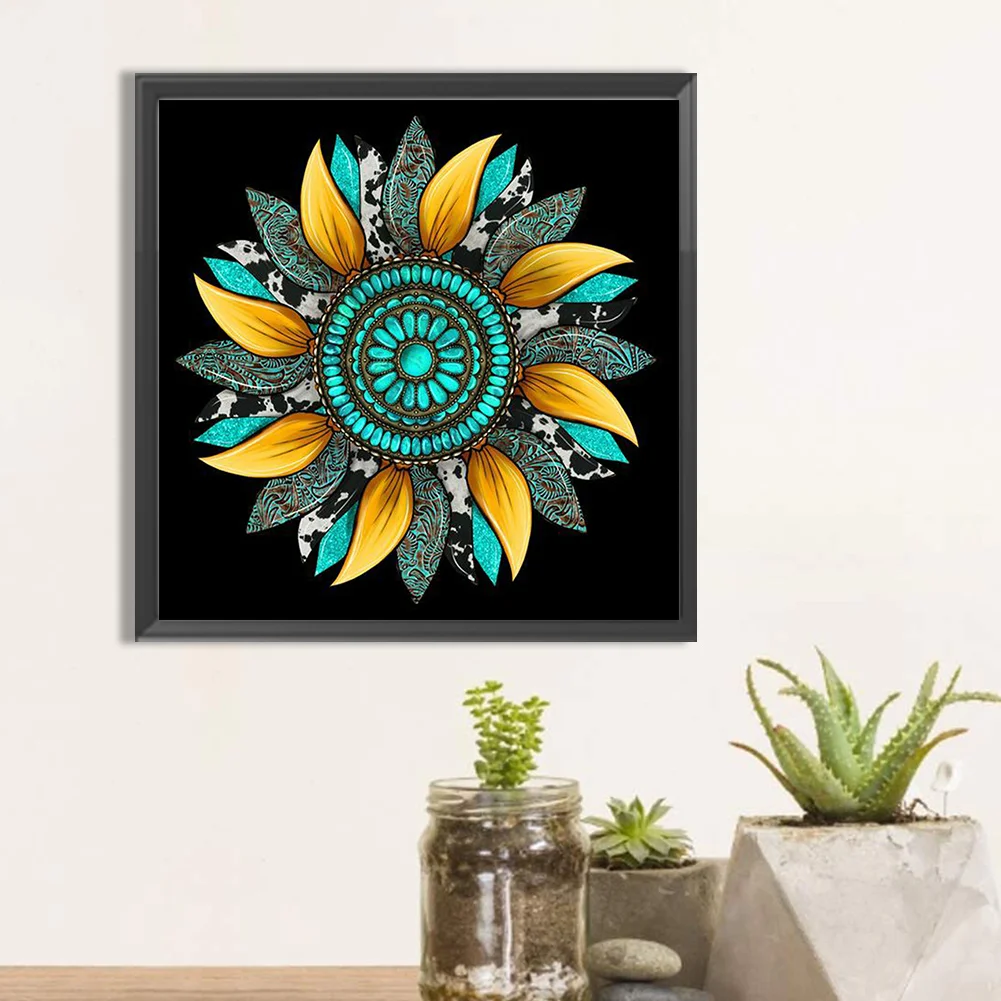 Full Round Diamond Painting 30*30cm - Artistic Sunflower