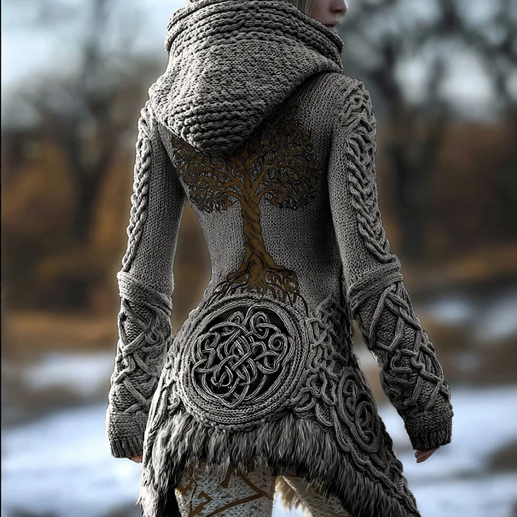 Viking Tree Of Life Celtic Knot Warm Hooded Sweater
