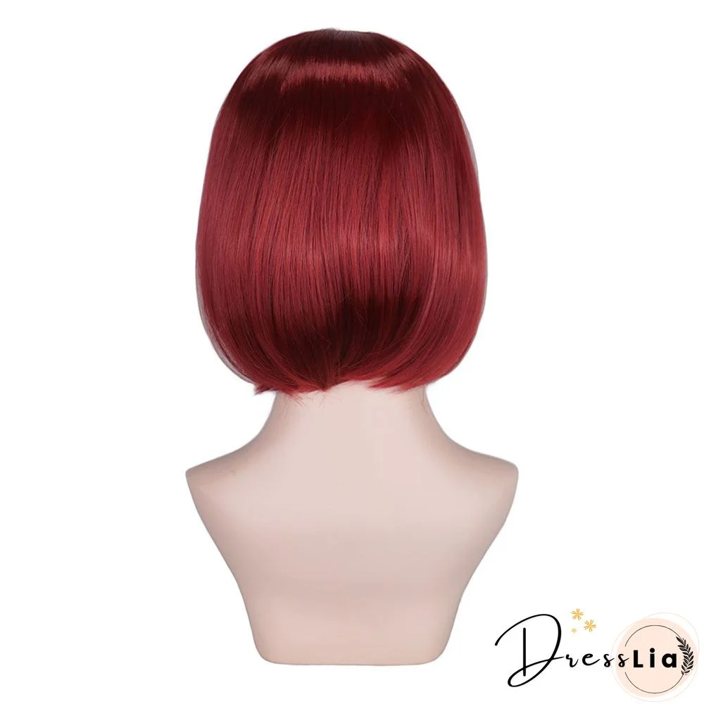 Chemical Fiber High Temperature Silk Women's Medium Split Short Straight Hair