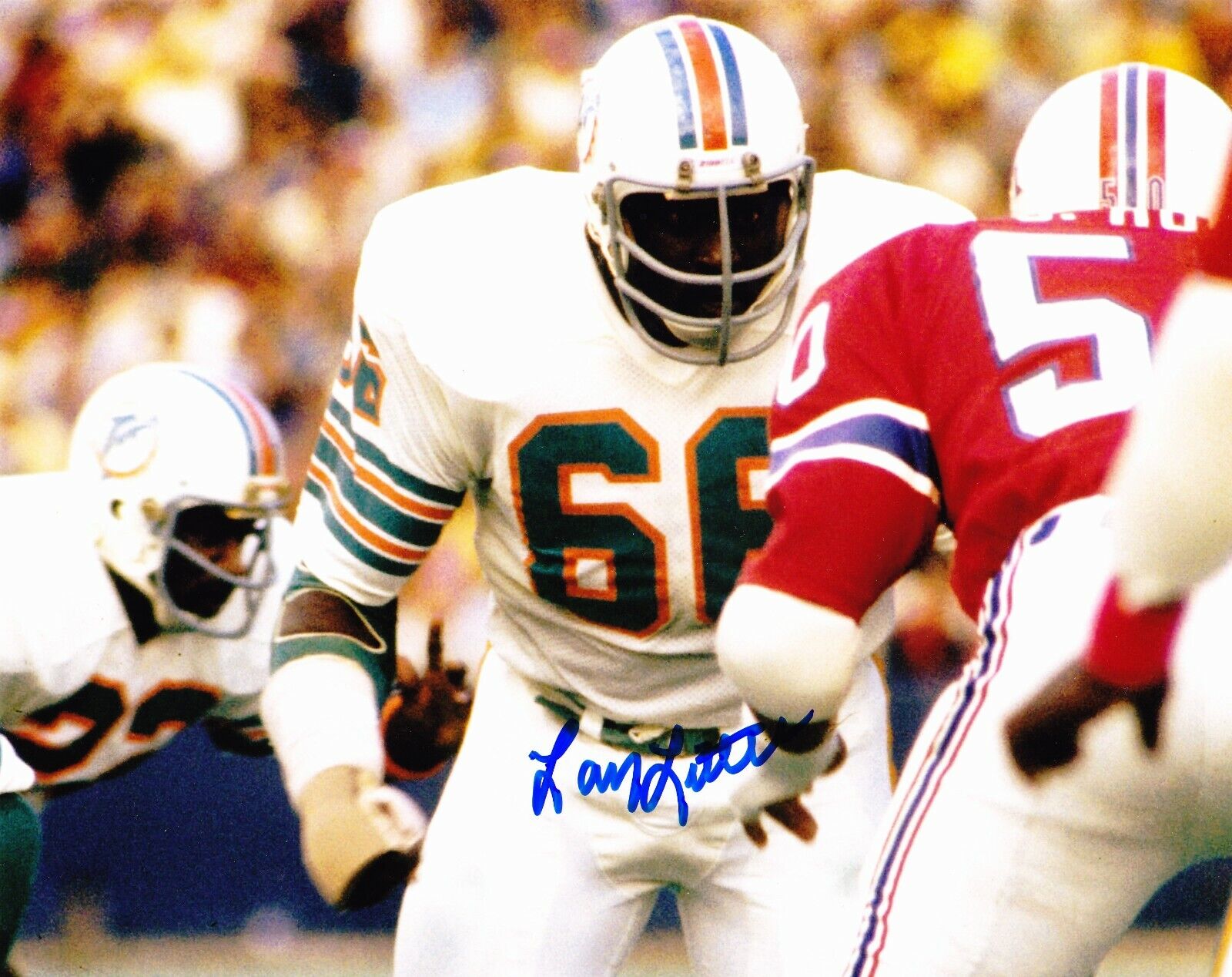 Larry Little signed 8x10 Miami Dolphins color Photo Poster painting HOF