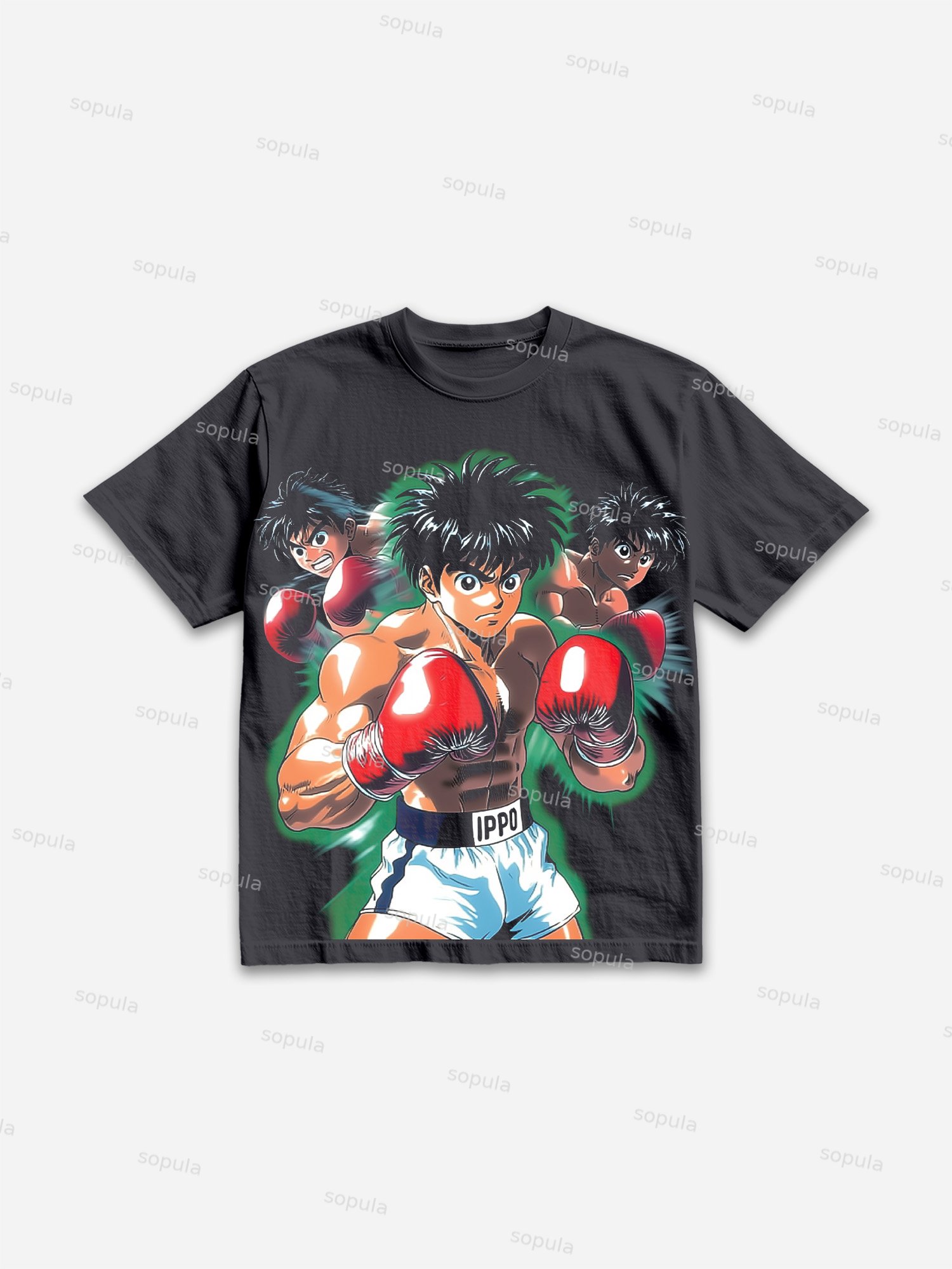 Ippo Spar Boxing Anime Vintage Graphic Cotton T-shirt - SOPULA