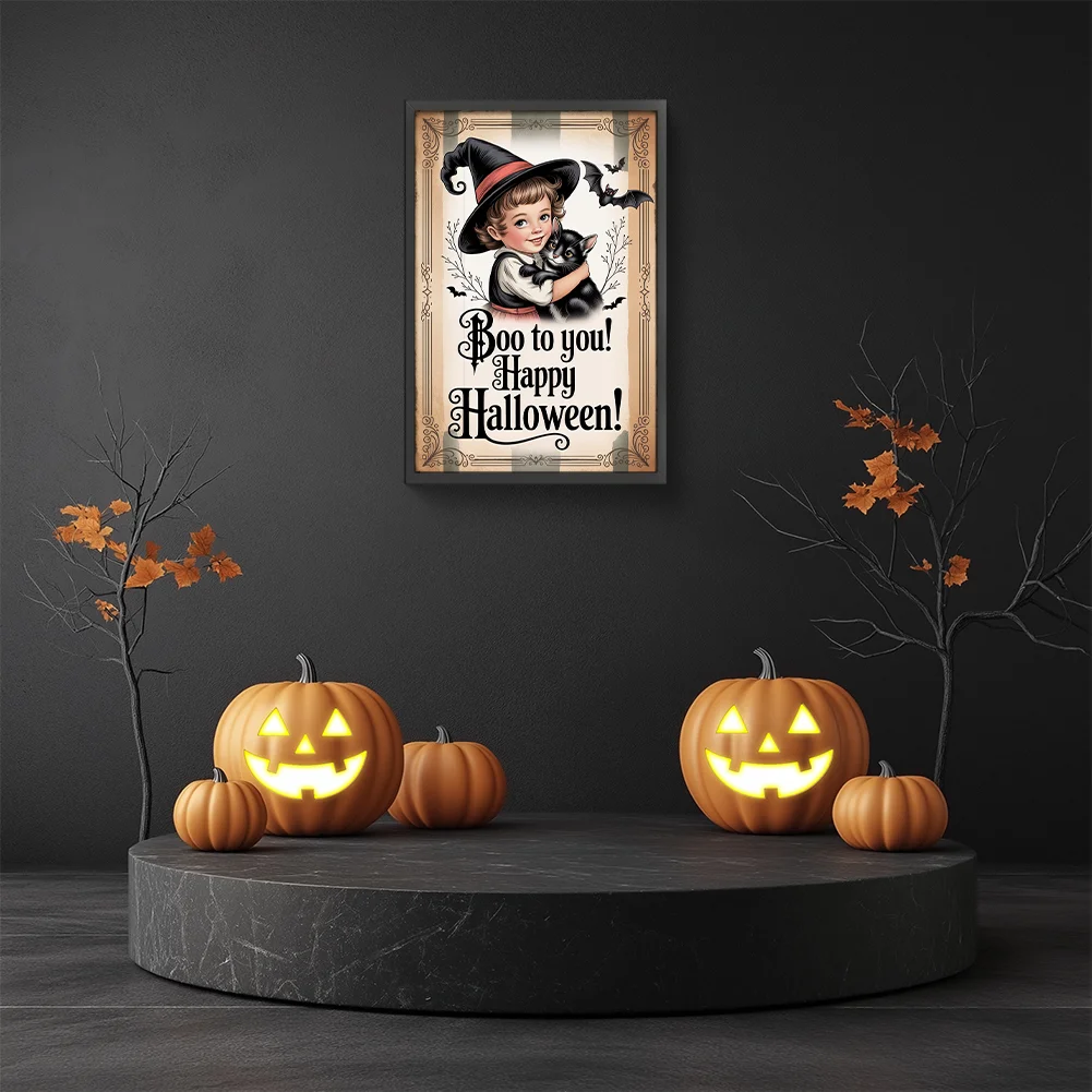 Diamond Painting - Full Round Drill - Halloween Witch(Canvas|30*45cm)