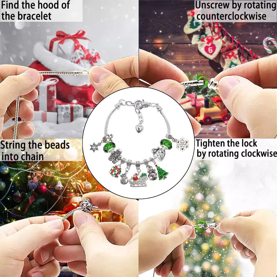 24 Days Countdown Calendar DIY Christmas Bracelets Set