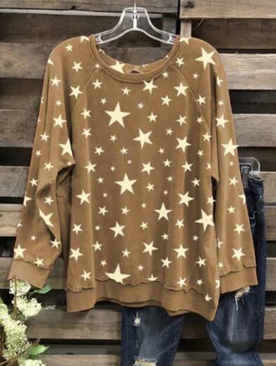 Casual Printed Long Sleeve Shirts & Tops
