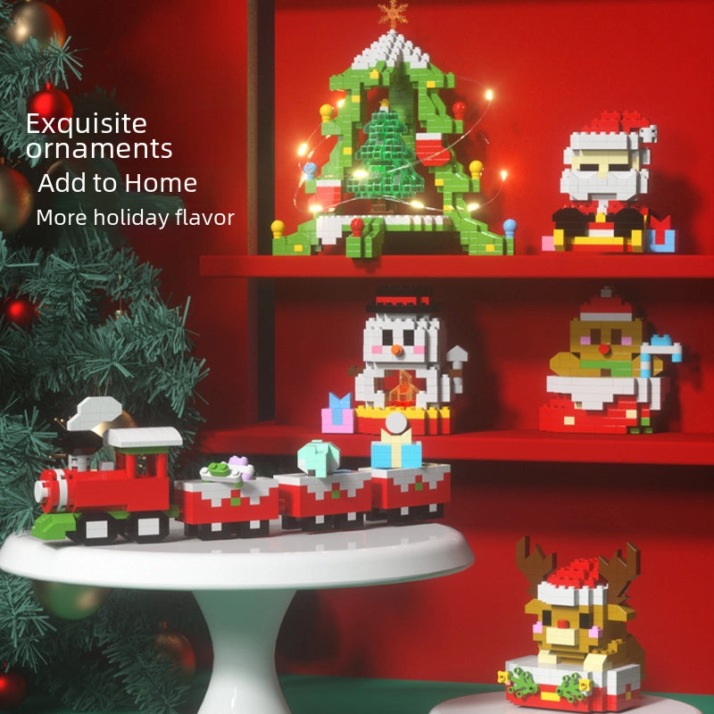 Compatible With Small Particles Christmas Building Blocks Suit Children Assembled Christmas Tree Toys Santa Claus