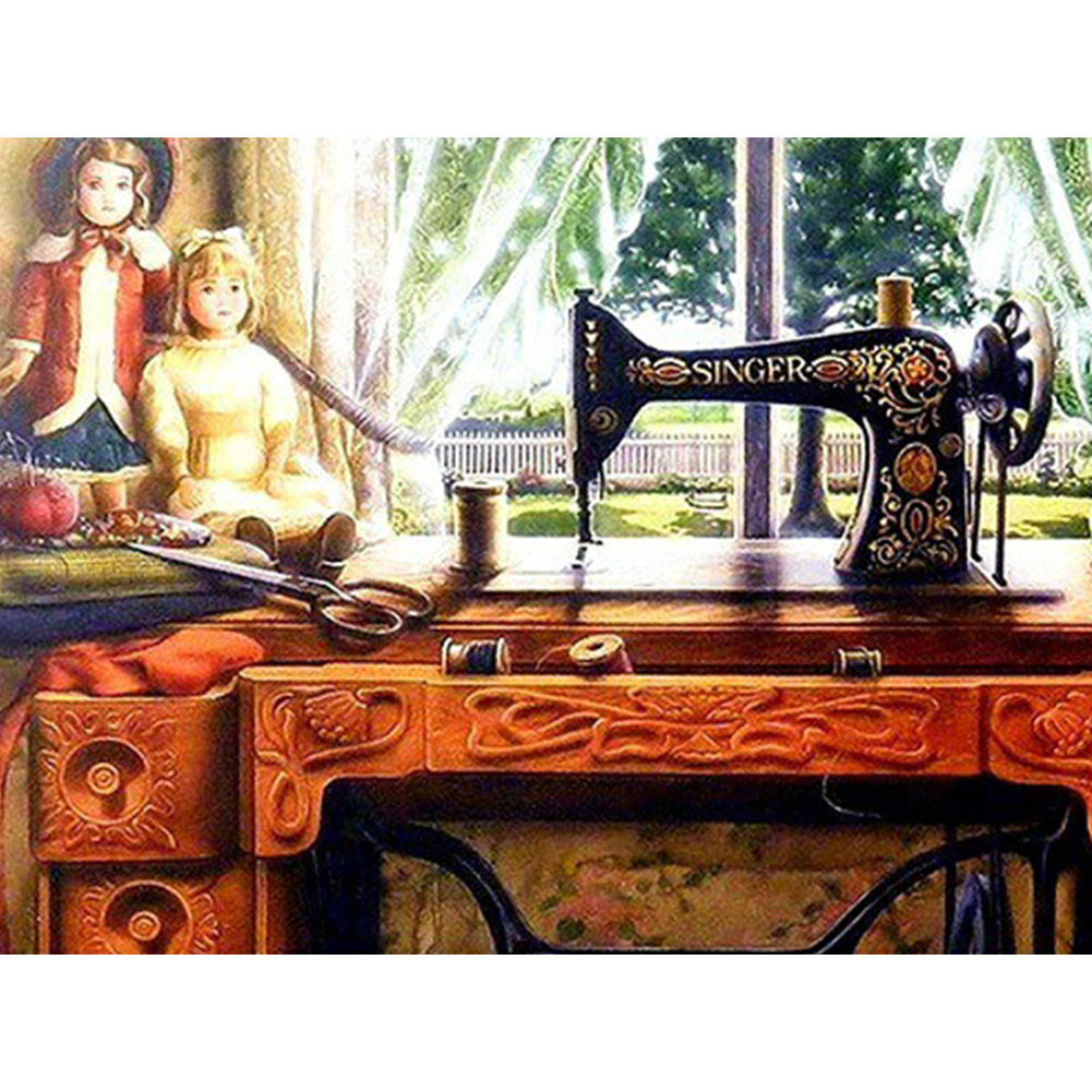 

Sewing Machine - 11CT Stamped Cross Stitch - 40*50CM, 501 Original