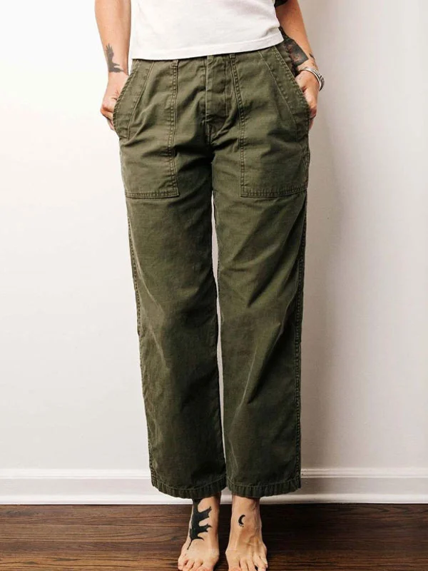 retro straight work breathable women's pants