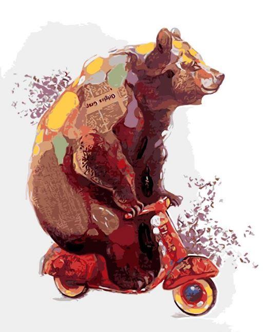 

Bear Ride Bike – Paint By Numbers - 40*50CM, 501 Original