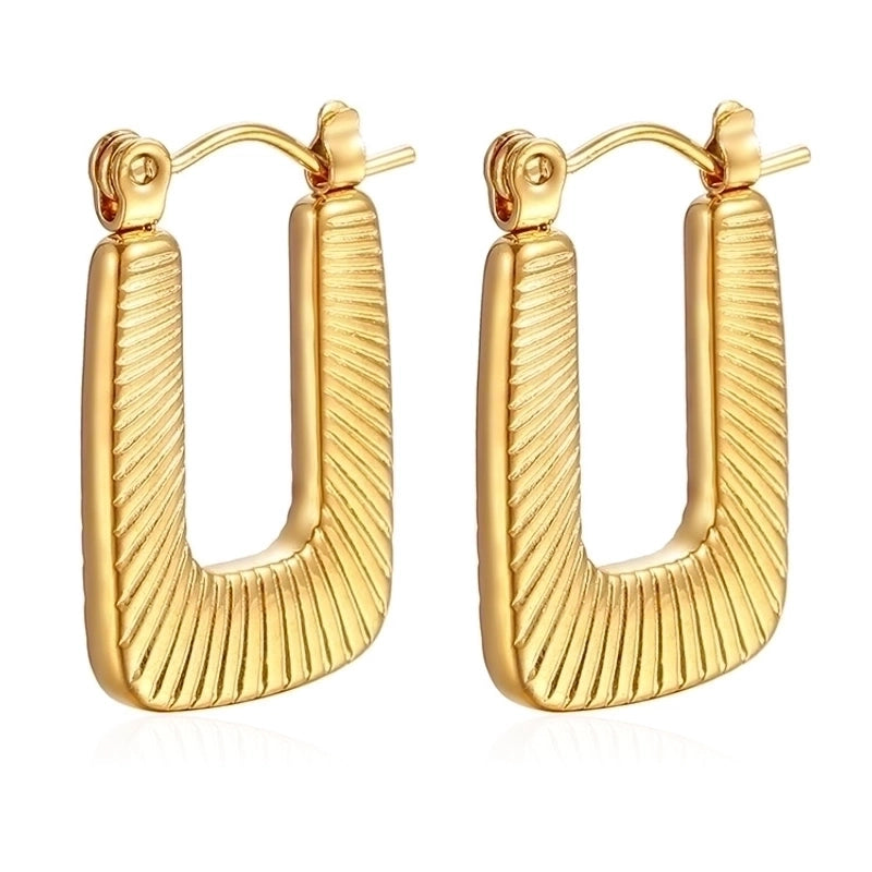 1 Pair Minimalist Classic Style Solid Color Plating 201 Stainless Steel 18K Gold Plated Earrings