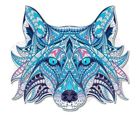 Jeffpuzzle™-JEFFPUZZLE™ Blue Wolf Head Jigsaw Puzzle