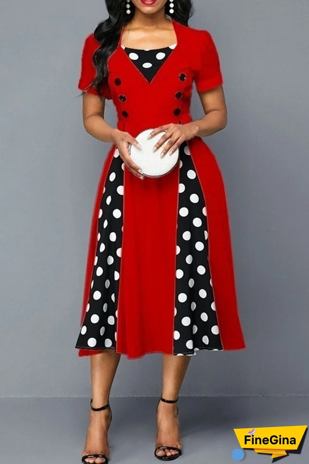 Black White Casual College Print Patchwork V Neck A Line Dresses