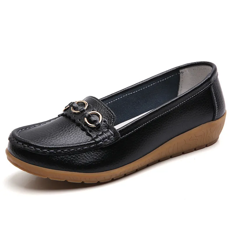 Women's Soft Sole Wide Breathable Waterproof Lightweight Walking Flat Loafer Shoes
