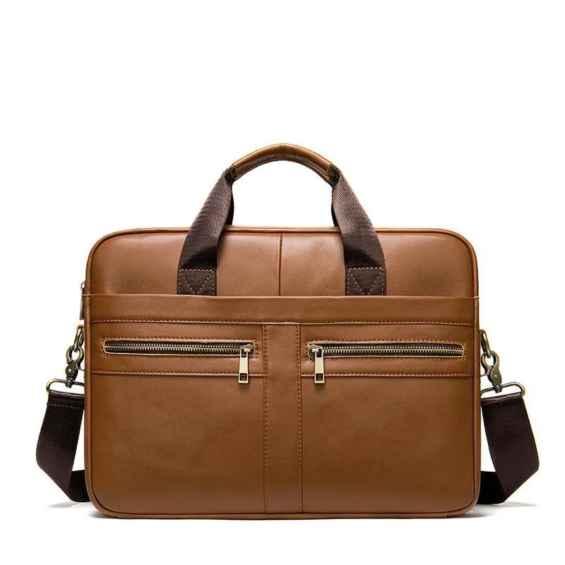 Mens Business Briefcase Vintage Leather Shoulder Bag