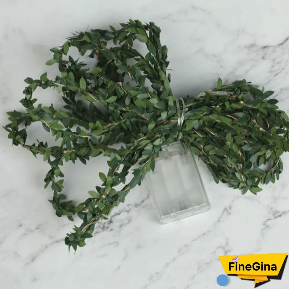 Christmas Lights Tiny Leaves Garland Fairy Light Led Copper Wire Battery String Lights For Wedding Forest Table Christmas Home