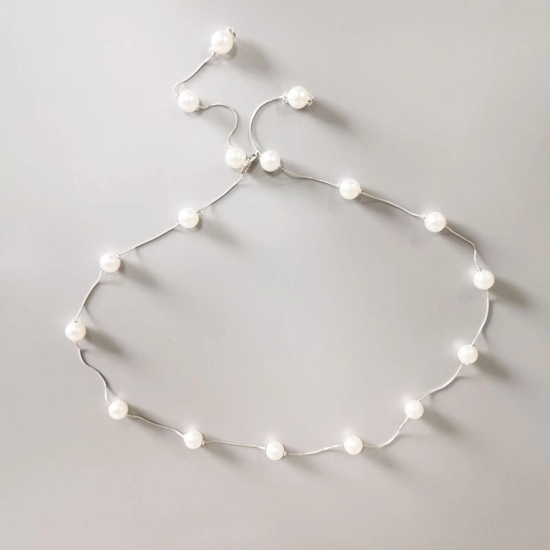 Sweet Geometric Plastic Pearl Women’s Chain Belts