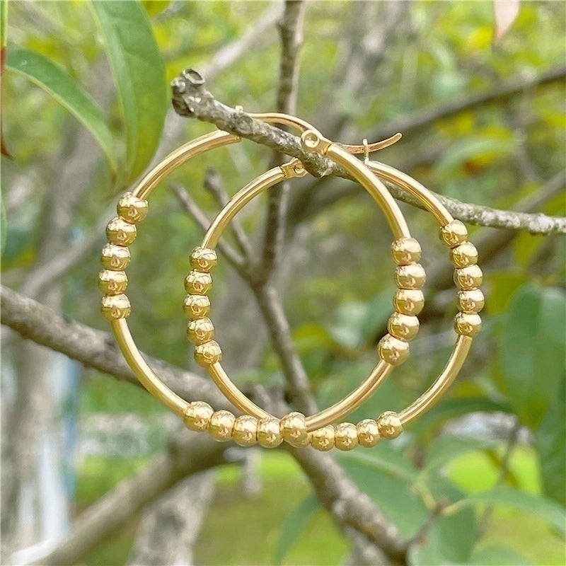 Minimalist Geometric Stainless Steel Plating Earrings 1 Pair