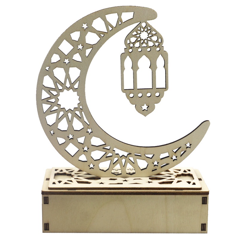 

Suszian Ramadan Wooden decorations Eid Mubarak Ornament Moon star Islam Pe, Jmo1931, 501 Original