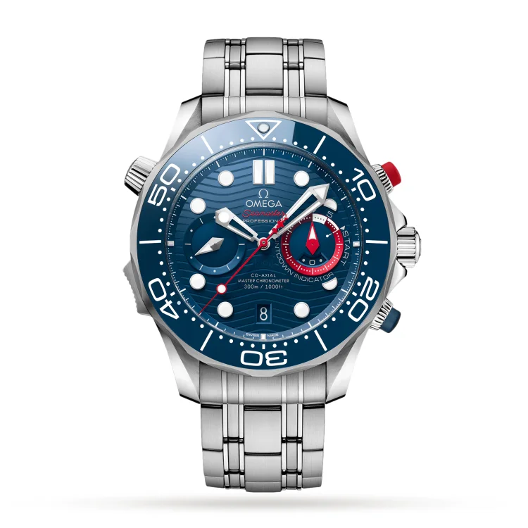 OM💛EGA Seamaster Diver Co-Axial Master Chronometer Chronograph 44mm Mens Watch O21030445103002