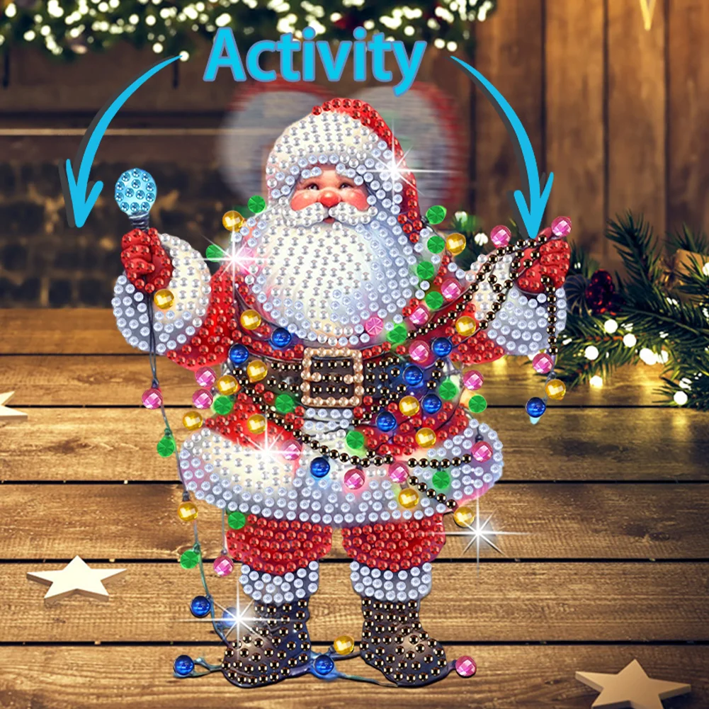 5D DIY Acrylic Shaking Head Santa Claus Diamond Painting Desktop Decors for Home