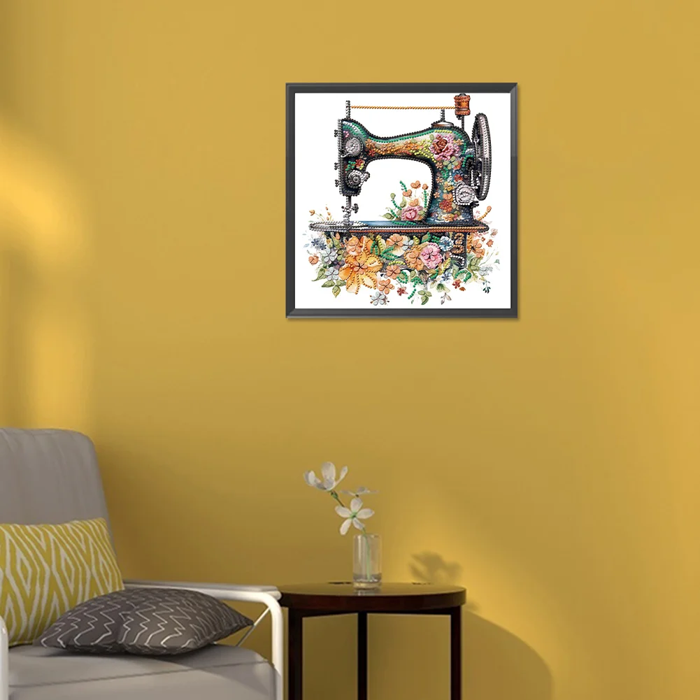 Diamond Painting - Partial Special Shaped Drill - Sewing Machine(Canvas|30*30cm)