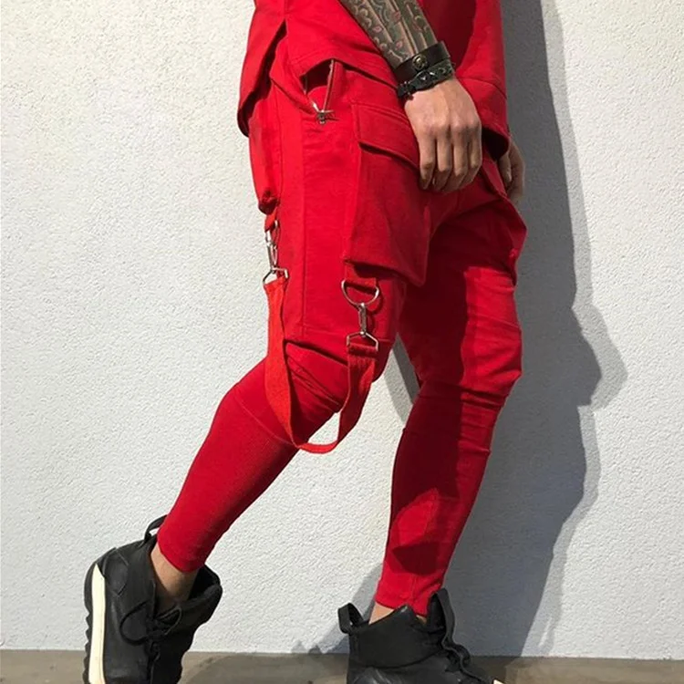 Trendy hip-hop multi-pocket trousers casual sports pants