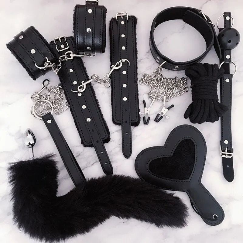 Billionm Luxury Brand Sex Toys For Woman Bdsm Bondage Set Collar Nipple Clamps Whip Butt Plug Erotic Porn Toys Handcuffs Sex Adult Games