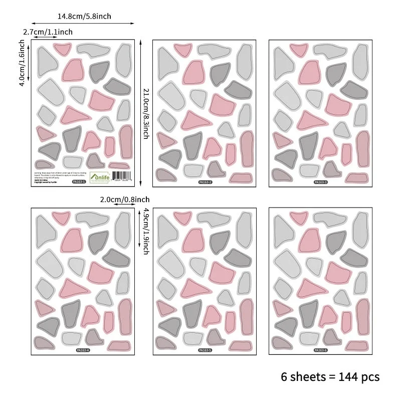 DIY Creative Colorful Stones Wall Sticker Nordic Concise Style Vinyl Kids Living Room Bedroom Mural Decal Fridge Decoration