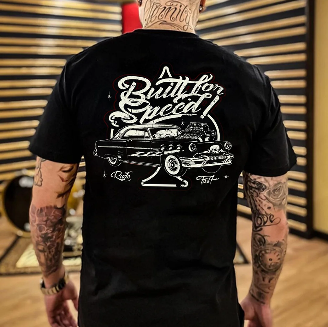 BUILT FOR SPEED Classic Car Print Men's T-shirt